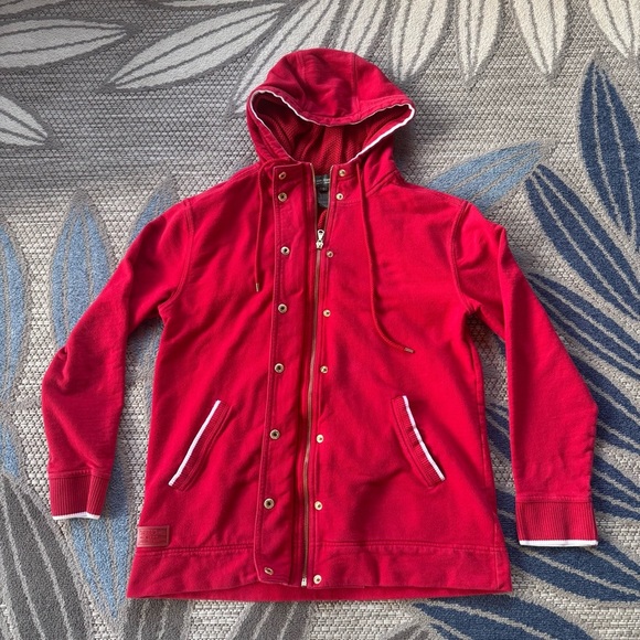 Ralph Lauren -‎ Lauren Jeans Co. Women’s Red Zippered Hoodie Sweatshirt Size S - Picture 2 of 6